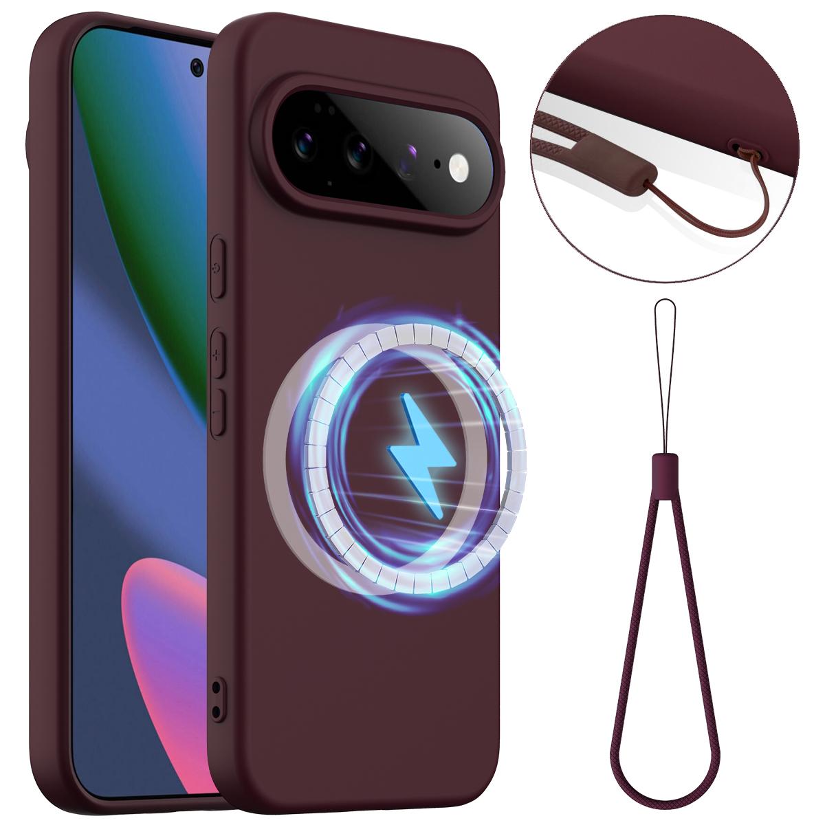 Google Pixel 11 Pro XL Shockproof Silicone MagSafe Phone Case with Microfibre Lining Magnetic Cover
