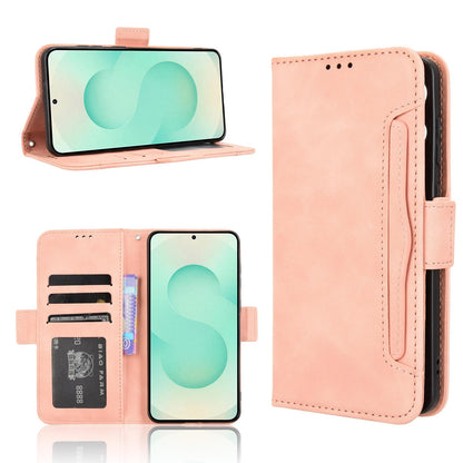Samsung Galaxy S25 Edge 5G Skin Feel PU Leather Wallet Phone Case with Card Slots, Cash Pocket, Magnetic Closure, Built-In Stand, Full Protection TPU Cover