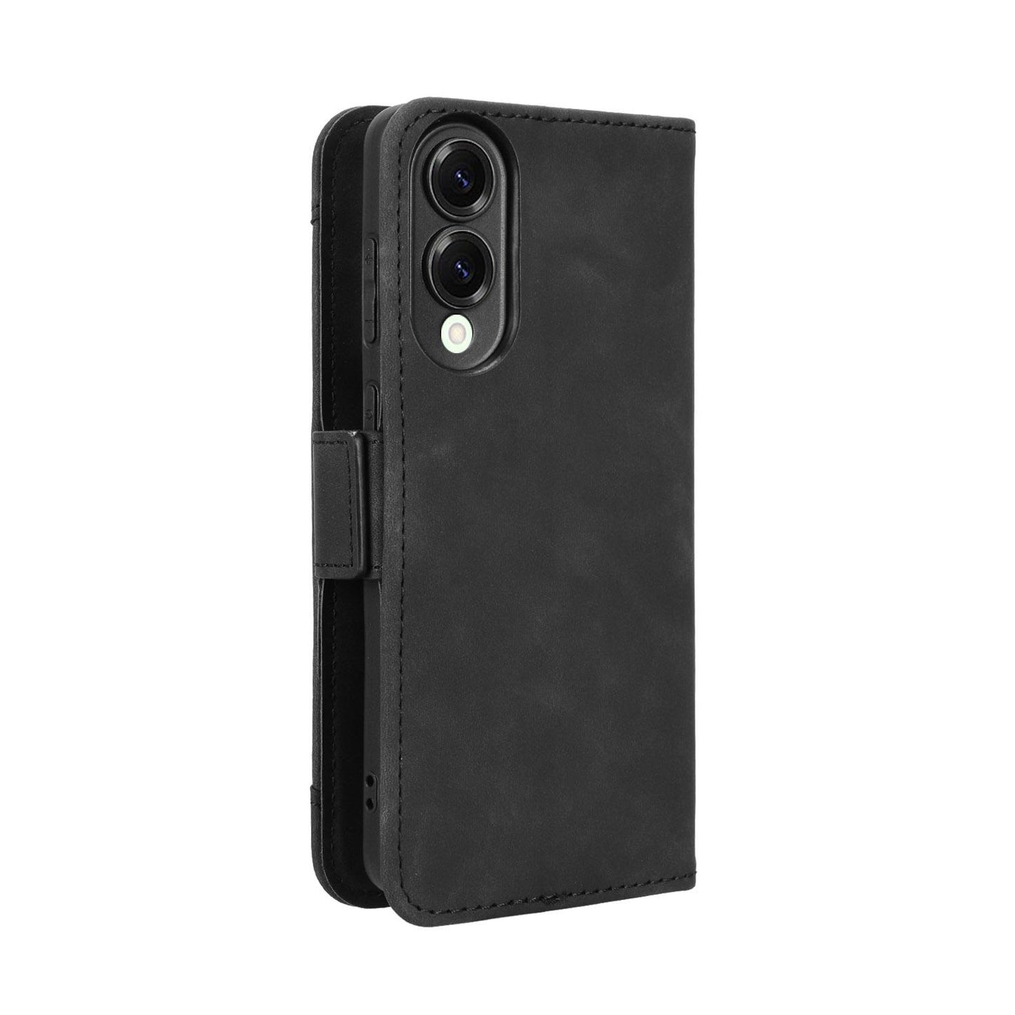 Samsung Galaxy S25 Edge 5G Skin Feel PU Leather Wallet Phone Case with Card Slots, Cash Pocket, Magnetic Closure, Built-In Stand, Full Protection TPU Cover
