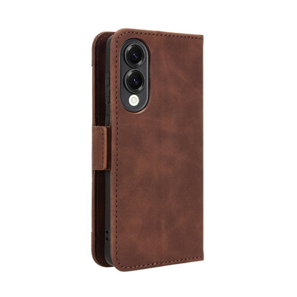 Samsung Galaxy S25 Edge 5G Skin Feel PU Leather Wallet Phone Case with Card Slots, Cash Pocket, Magnetic Closure, Built-In Stand, Full Protection TPU Cover