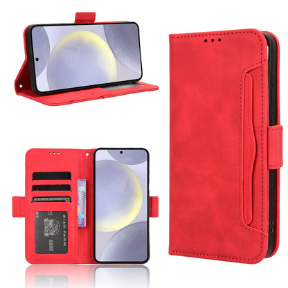 Samsung Galaxy S25+ 5G Skin Feel PU Leather Wallet Phone Case with Card Slots, Cash Pocket, Magnetic Closure, Built-In Stand, Full Protection TPU Cover