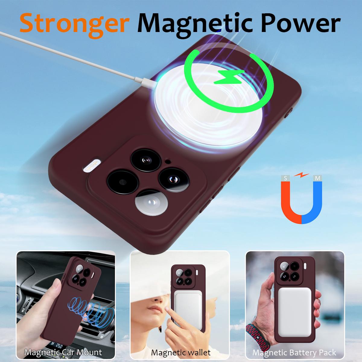Xiaomi 15 Shockproof Silicone MagSafe Phone Case with Microfibre Lining Magnetic Cover