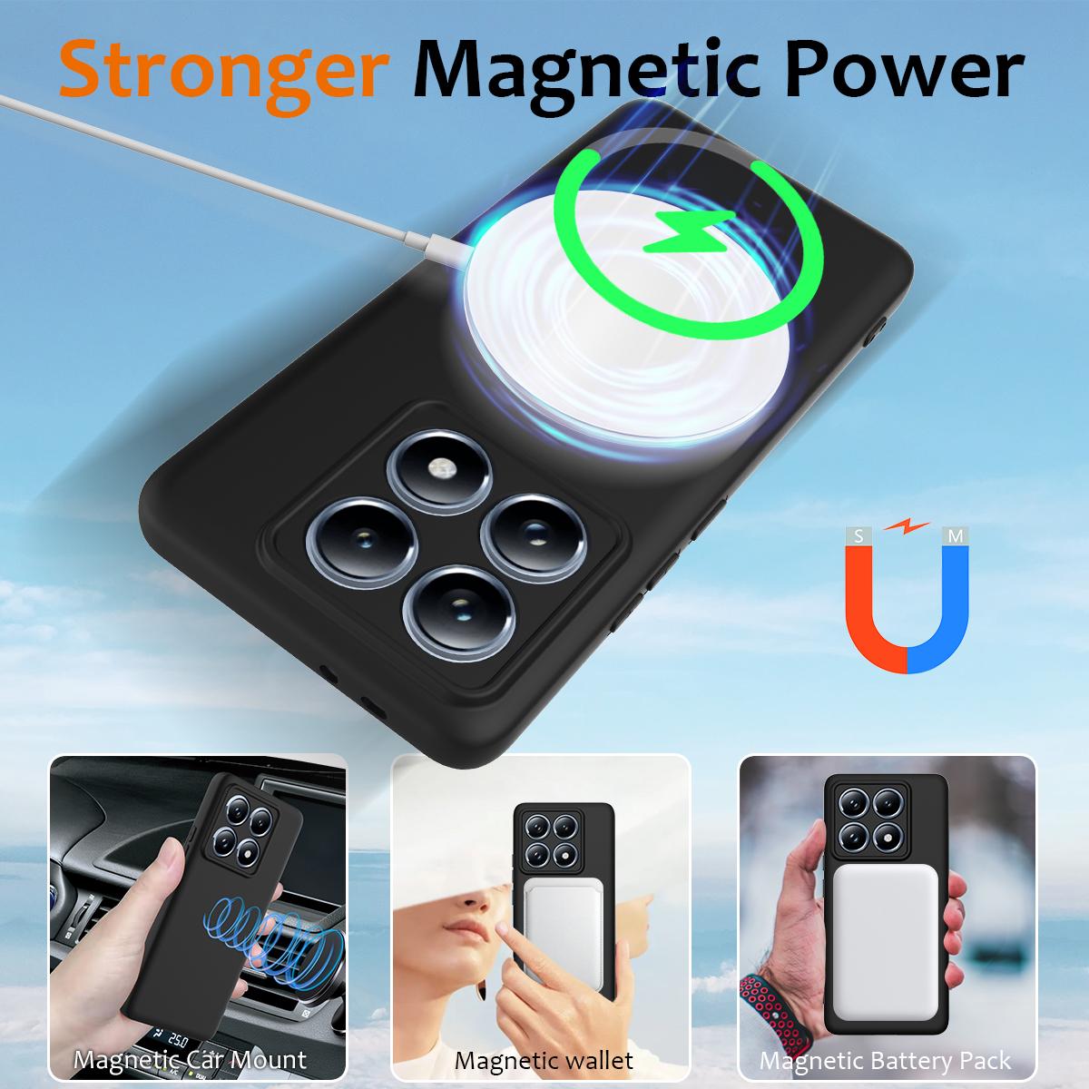 Xiaomi 14T Pro Shockproof Silicone MagSafe Phone Case with Microfibre Lining Magnetic Cover