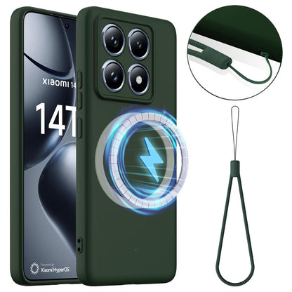 Xiaomi 14T Pro Shockproof Silicone MagSafe Phone Case with Microfibre Lining Magnetic Cover