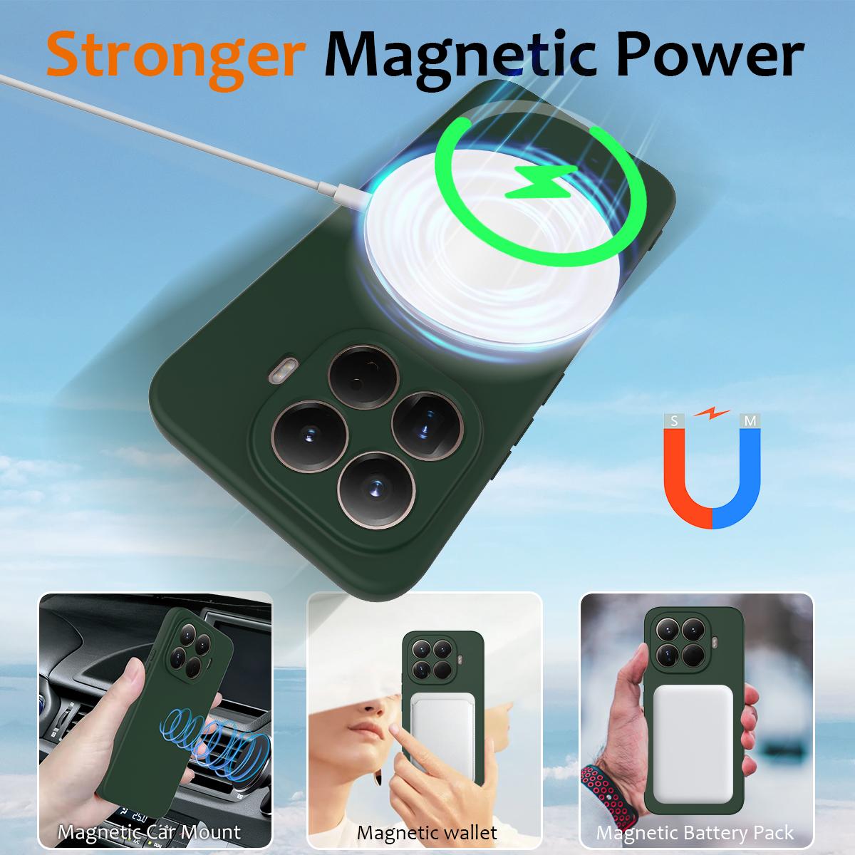 Xiaomi 15T Pro Shockproof Silicone MagSafe Phone Case with Microfibre Lining Magnetic Cover