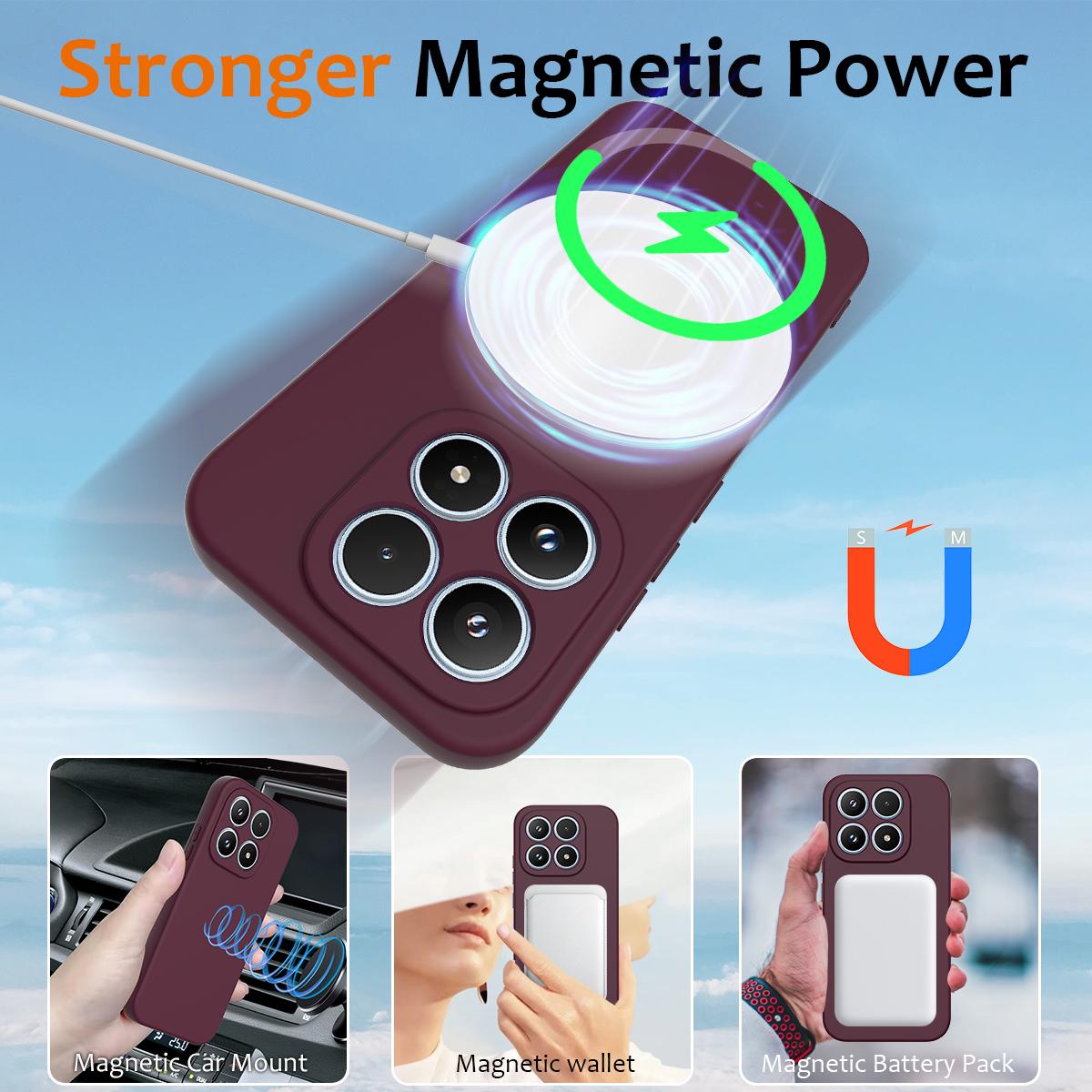 Xiaomi 17 Shockproof Silicone MagSafe Phone Case with Microfibre Lining Magnetic Cover