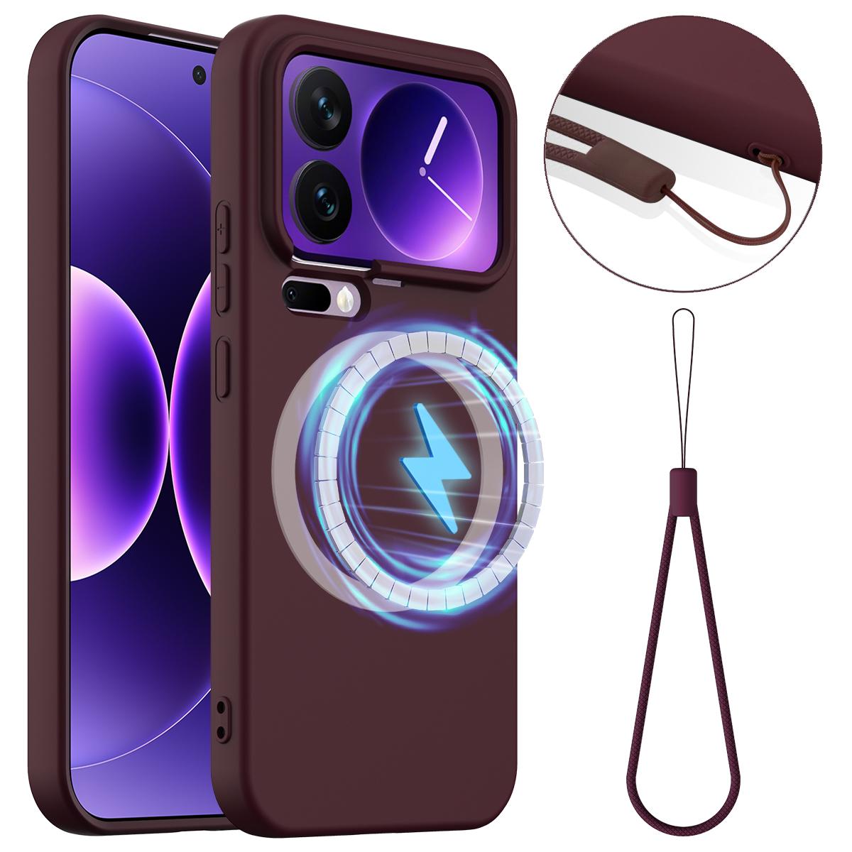 Xiaomi 17 Pro Max Shockproof Silicone MagSafe Phone Case with Microfibre Lining Magnetic Cover