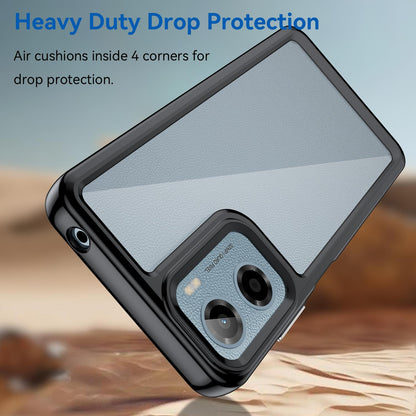 Motorola Moto E15 Acrylic Hybrid TPU Protective Phone Case, Colourful Series Shockproof Cover
