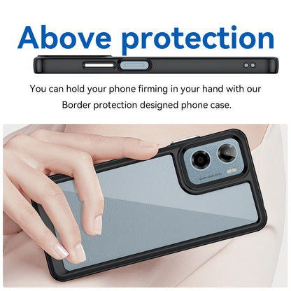 Motorola Moto E15 Acrylic Hybrid TPU Protective Phone Case, Colourful Series Shockproof Cover