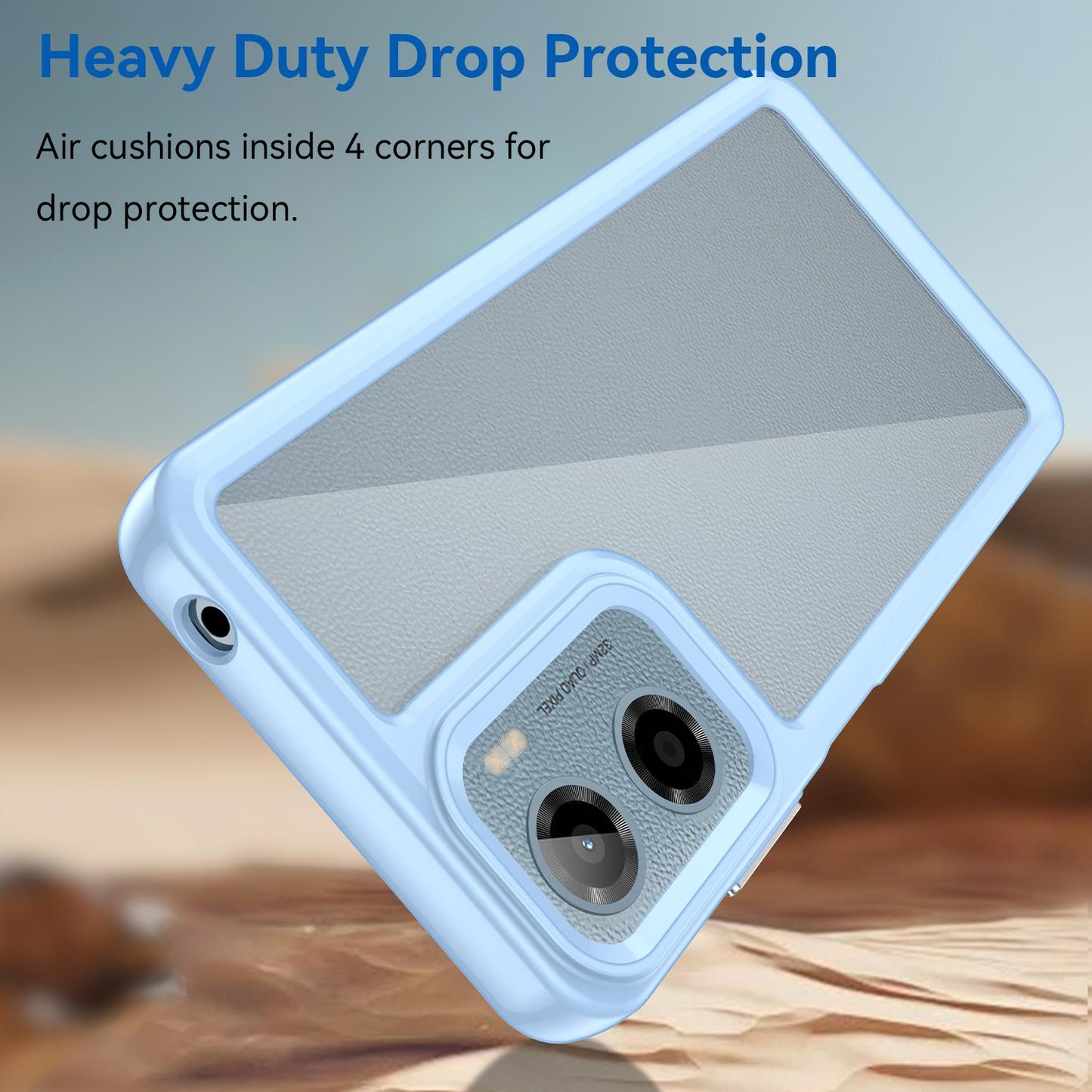 Motorola Moto E15 Acrylic Hybrid TPU Protective Phone Case, Colourful Series Shockproof Cover