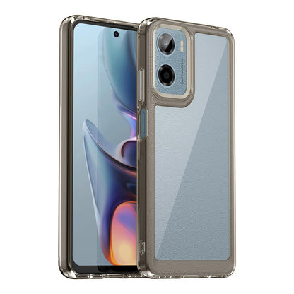 Motorola Moto E15 Acrylic Hybrid TPU Protective Phone Case, Colourful Series Shockproof Cover