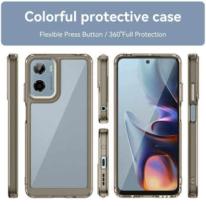 Motorola Moto E15 Acrylic Hybrid TPU Protective Phone Case, Colourful Series Shockproof Cover