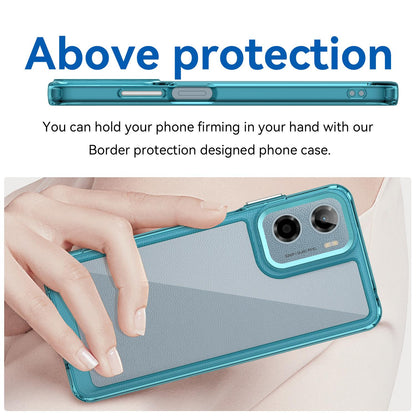 Motorola Moto E15 Acrylic Hybrid TPU Protective Phone Case, Colourful Series Shockproof Cover