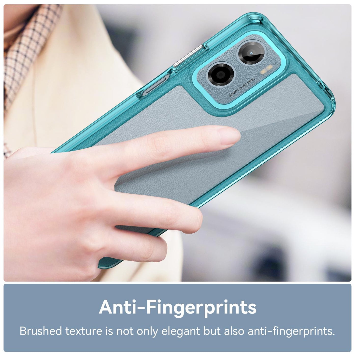 Motorola Moto E15 Acrylic Hybrid TPU Protective Phone Case, Colourful Series Shockproof Cover