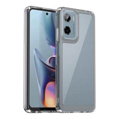 Motorola Moto E15 Acrylic Hybrid TPU Protective Phone Case, Colourful Series Shockproof Cover