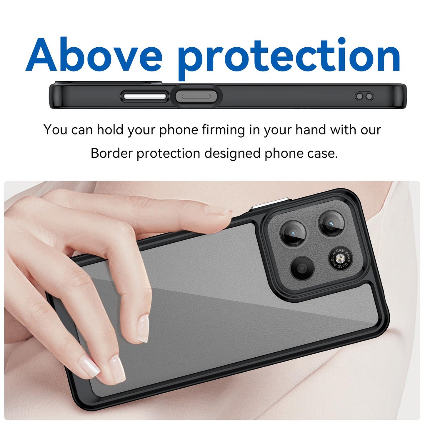 Motorola Moto G15 Acrylic Hybrid TPU Protective Phone Case, Colourful Series Shockproof Cover