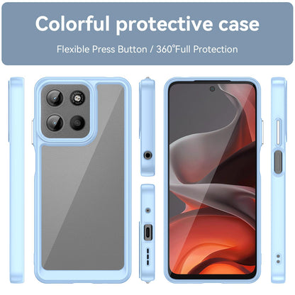 Motorola Moto G15 Acrylic Hybrid TPU Protective Phone Case, Colourful Series Shockproof Cover