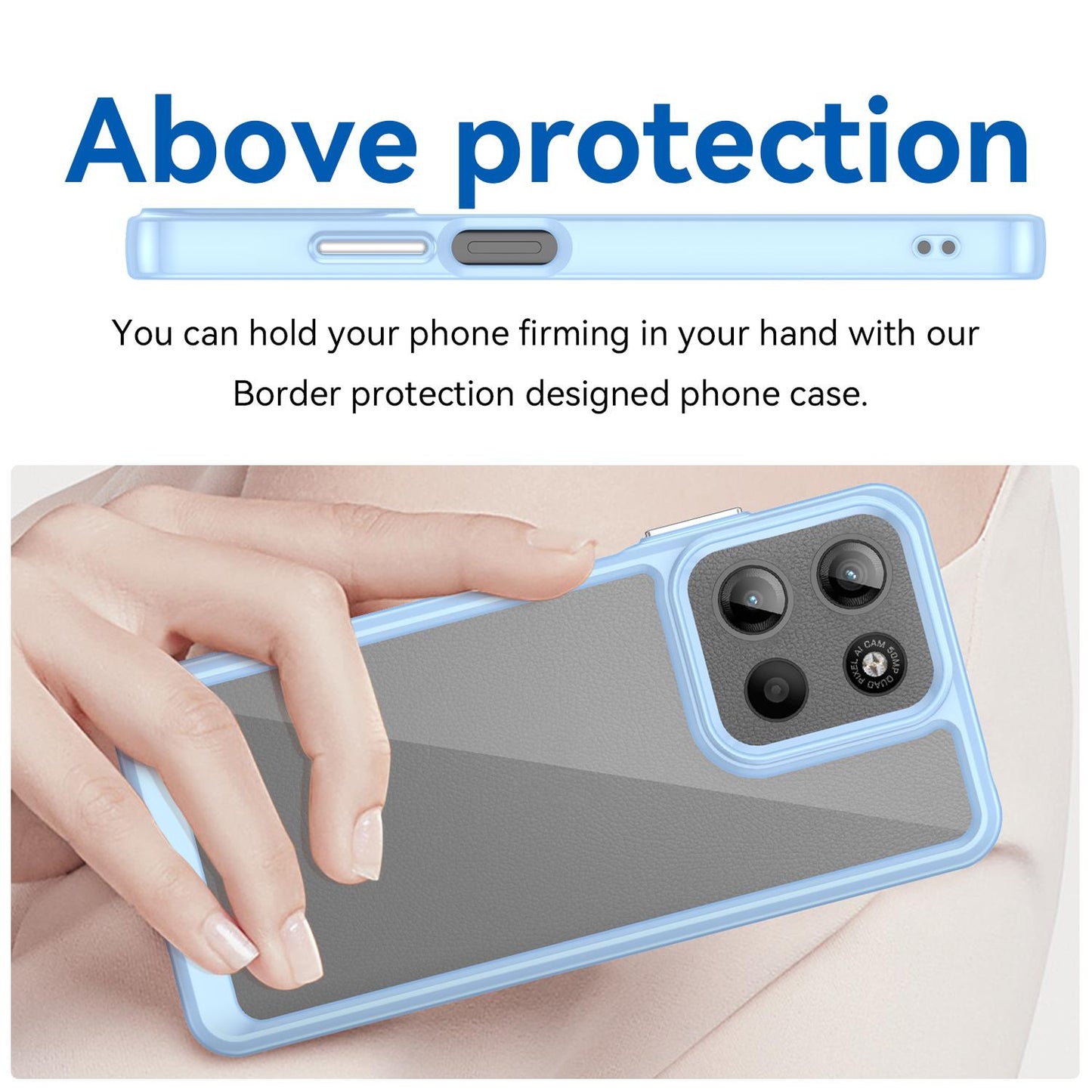 Motorola Moto G15 Acrylic Hybrid TPU Protective Phone Case, Colourful Series Shockproof Cover