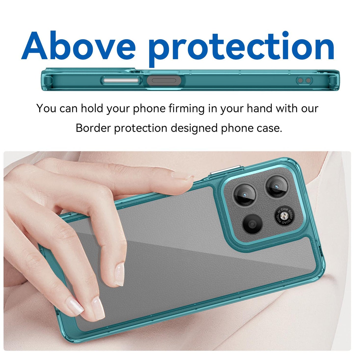 Motorola Moto G15 Acrylic Hybrid TPU Protective Phone Case, Colourful Series Shockproof Cover