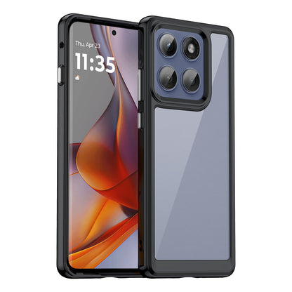 Motorola Edge 5G 2025 Acrylic Hybrid TPU Protective Phone Case, Colourful Series Shockproof Cover