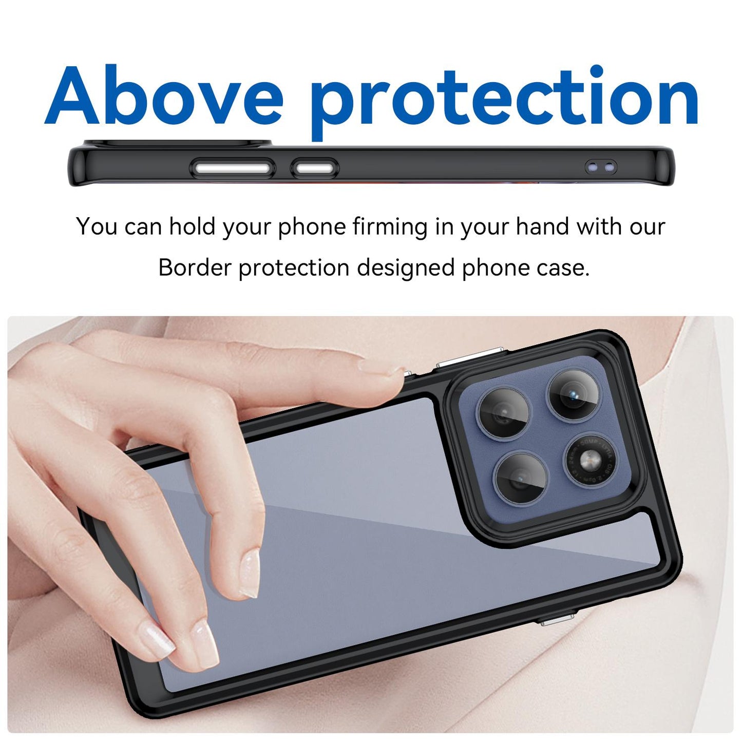 Motorola Edge 5G 2025 Acrylic Hybrid TPU Protective Phone Case, Colourful Series Shockproof Cover