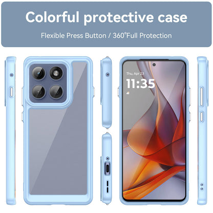 Motorola Edge 5G 2025 Acrylic Hybrid TPU Protective Phone Case, Colourful Series Shockproof Cover