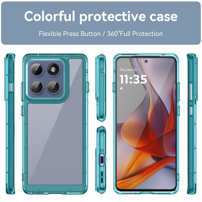 Motorola Edge 5G 2025 Acrylic Hybrid TPU Protective Phone Case, Colourful Series Shockproof Cover