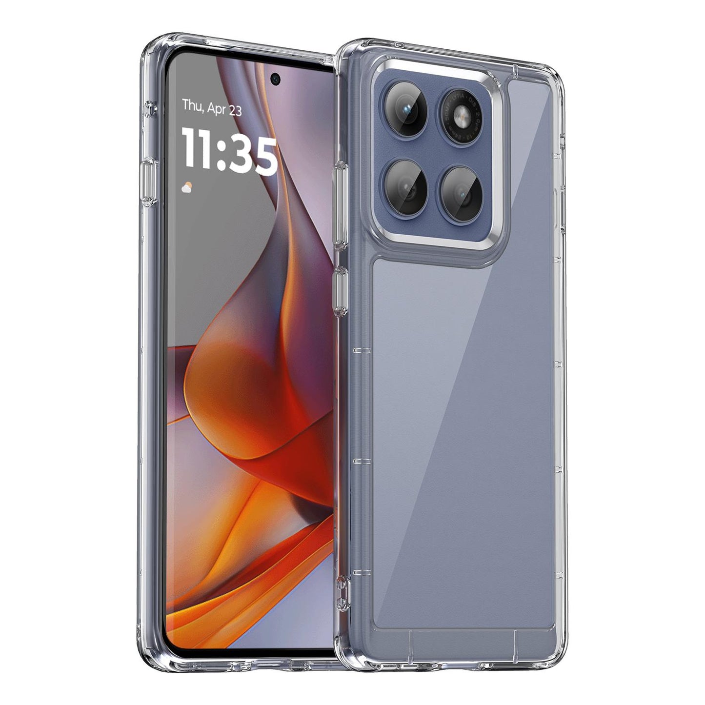 Motorola Edge 5G 2025 Acrylic Hybrid TPU Protective Phone Case, Colourful Series Shockproof Cover