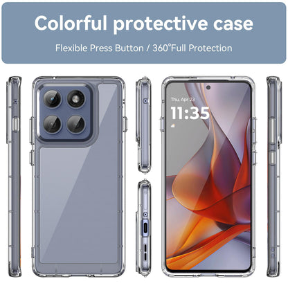 Motorola Edge 5G 2025 Acrylic Hybrid TPU Protective Phone Case, Colourful Series Shockproof Cover