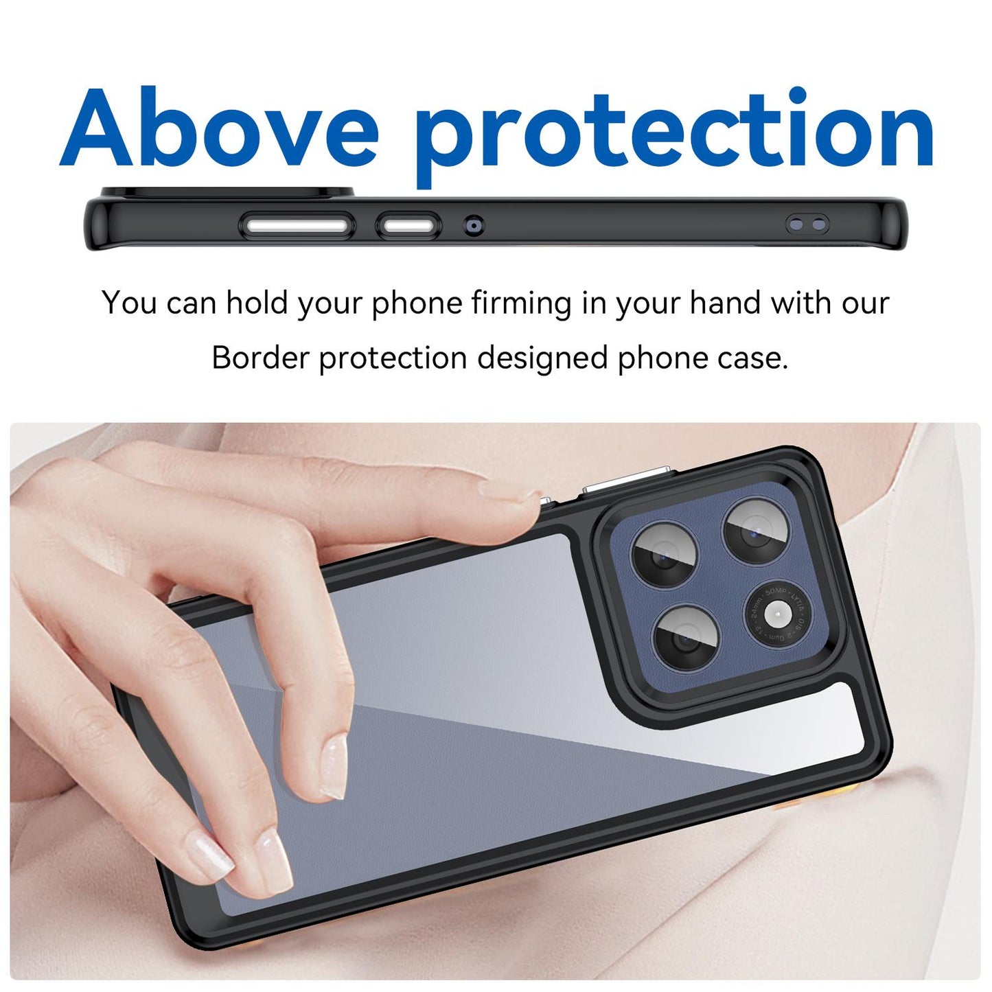 Motorola Edge 60 Fusion Acrylic Hybrid TPU Protective Phone Case, Colourful Series Shockproof Cover
