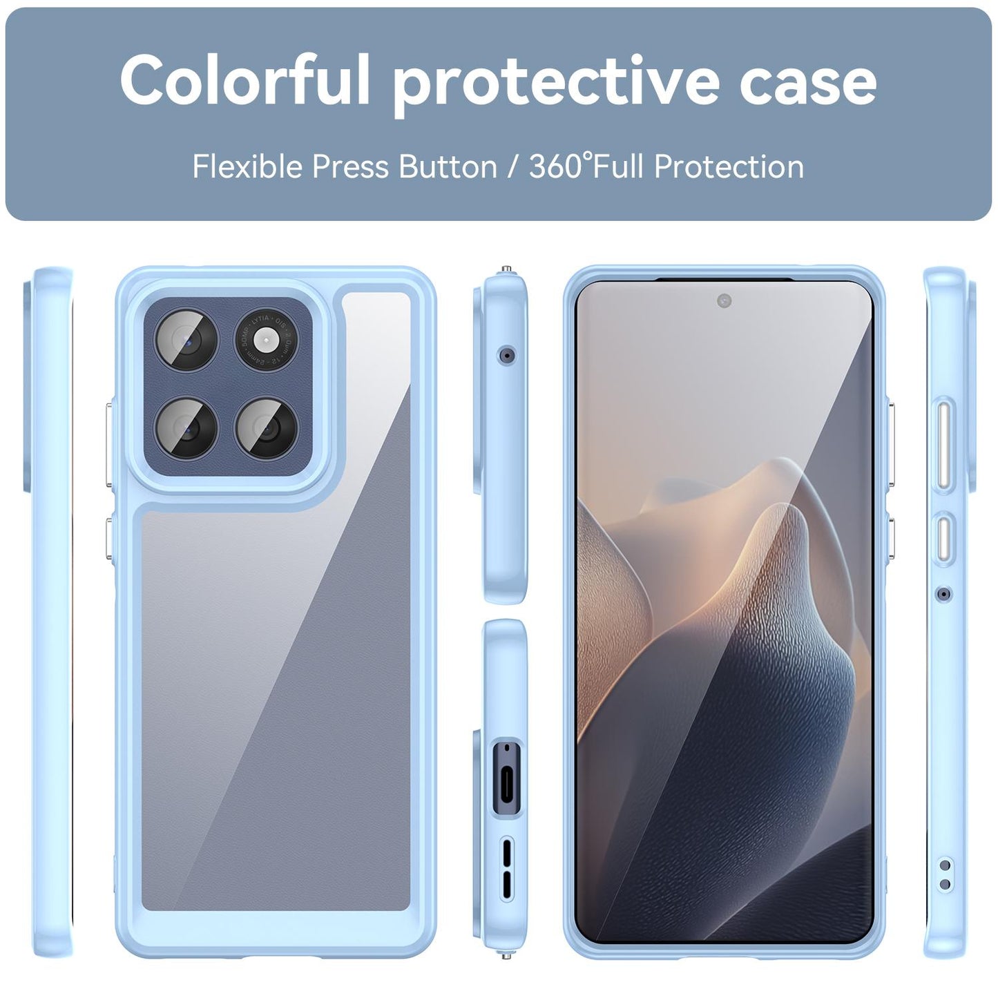 Motorola Edge 60 Fusion Acrylic Hybrid TPU Protective Phone Case, Colourful Series Shockproof Cover