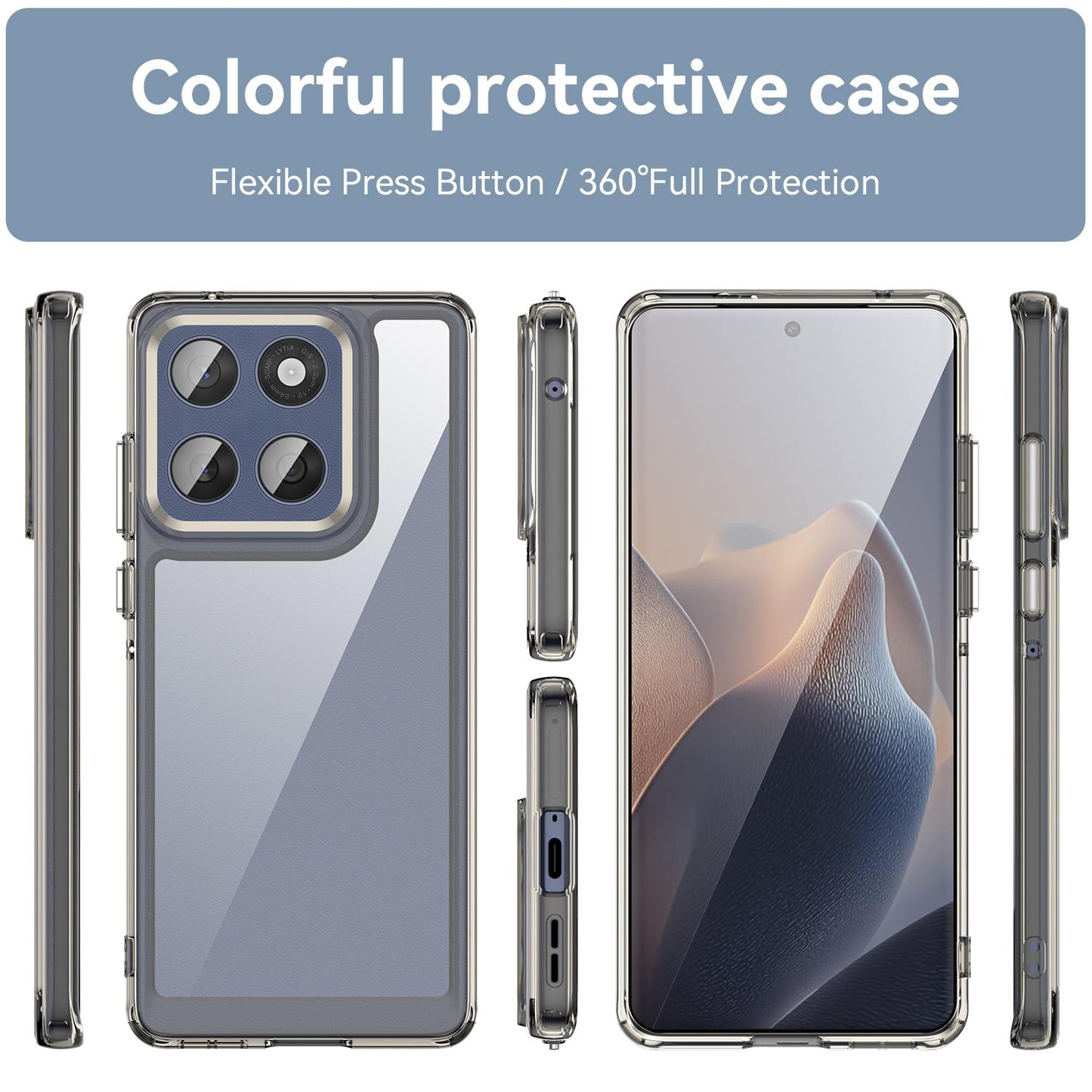 Motorola Edge 60 Fusion Acrylic Hybrid TPU Protective Phone Case, Colourful Series Shockproof Cover