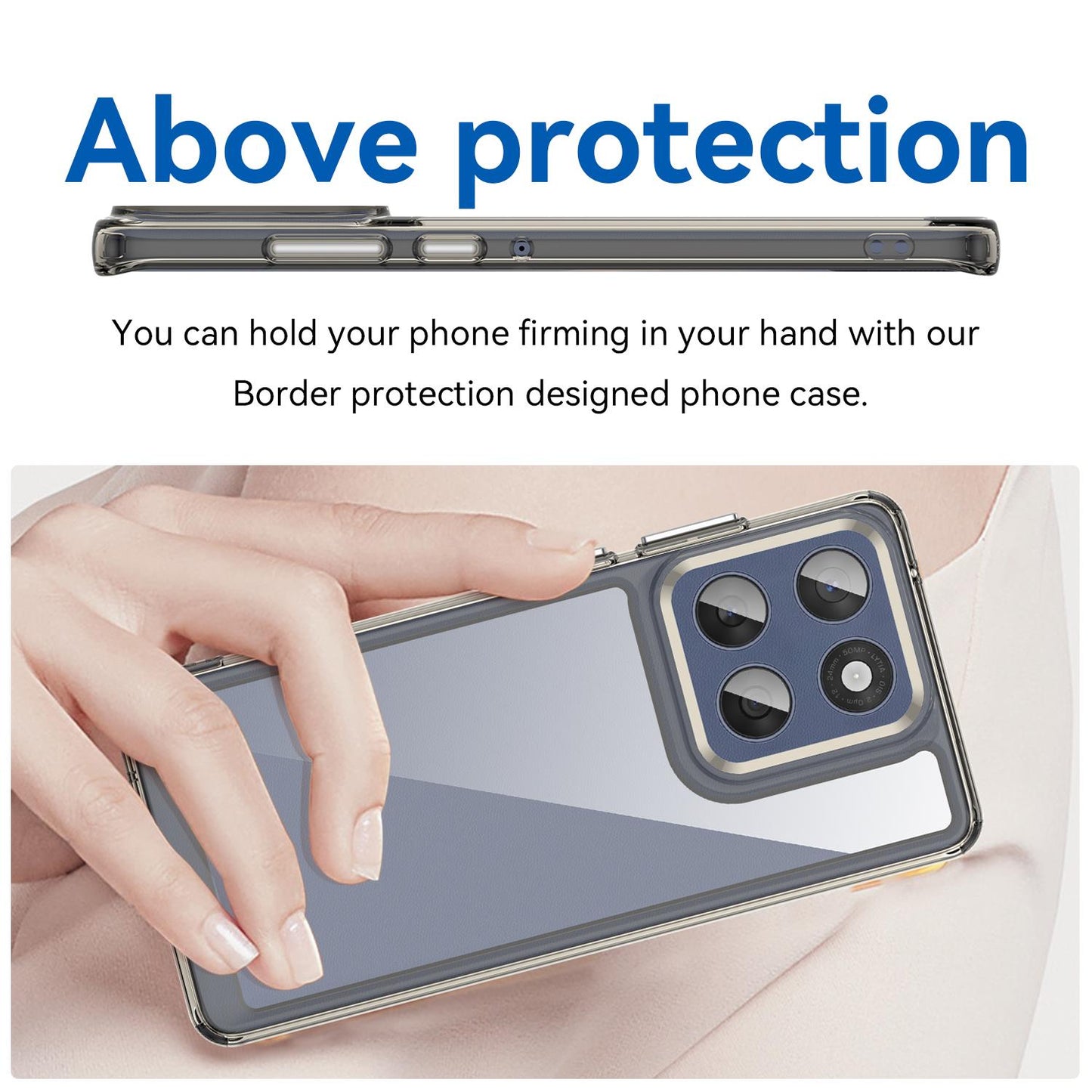 Motorola Edge 60 Fusion Acrylic Hybrid TPU Protective Phone Case, Colourful Series Shockproof Cover