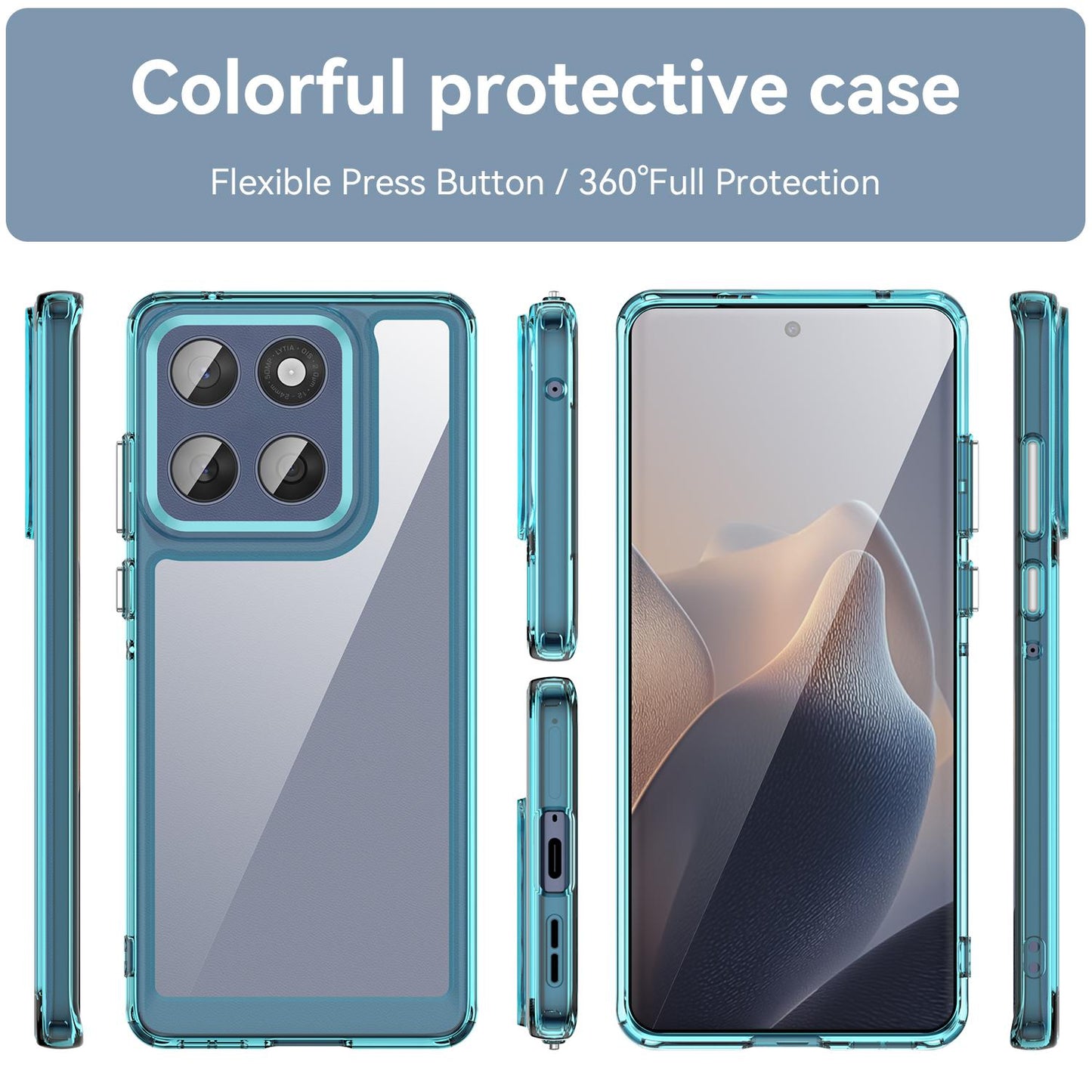 Motorola Edge 60 Fusion Acrylic Hybrid TPU Protective Phone Case, Colourful Series Shockproof Cover