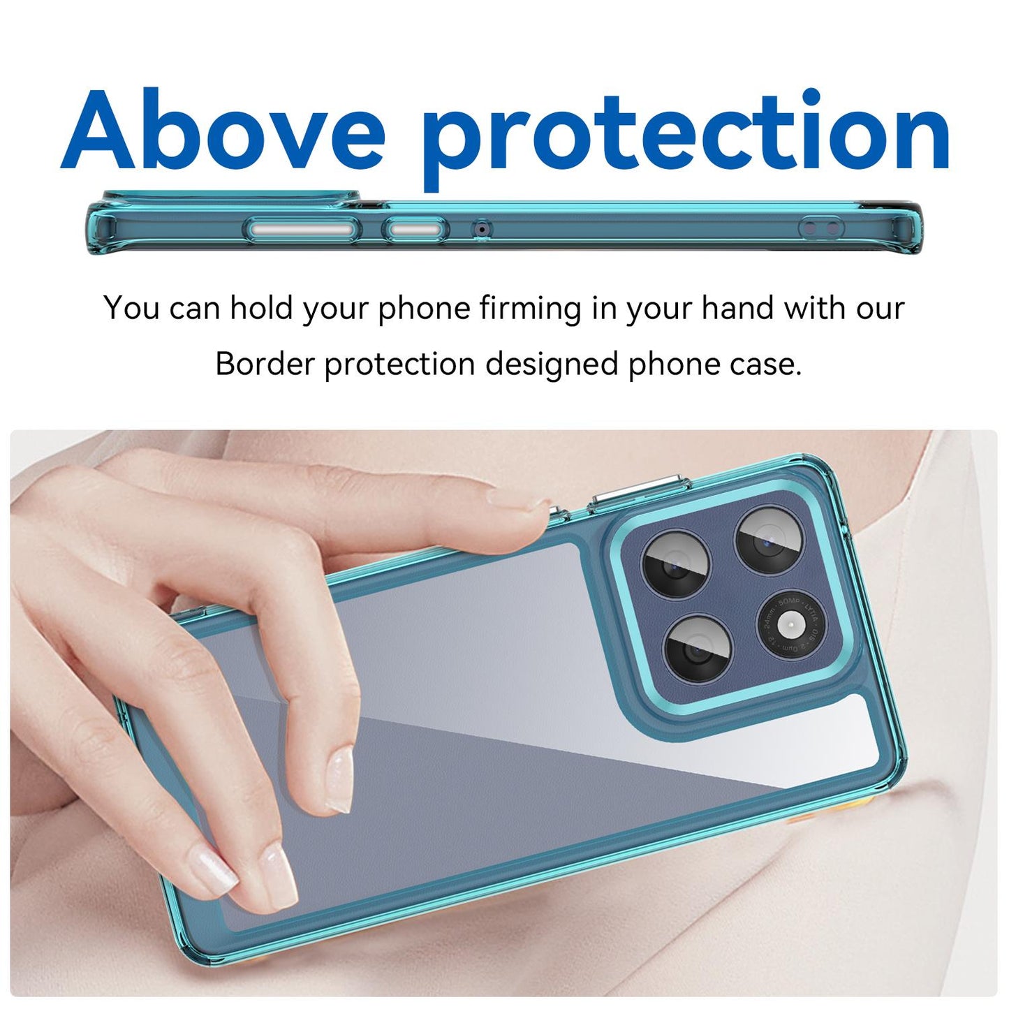 Motorola Edge 60 Fusion Acrylic Hybrid TPU Protective Phone Case, Colourful Series Shockproof Cover