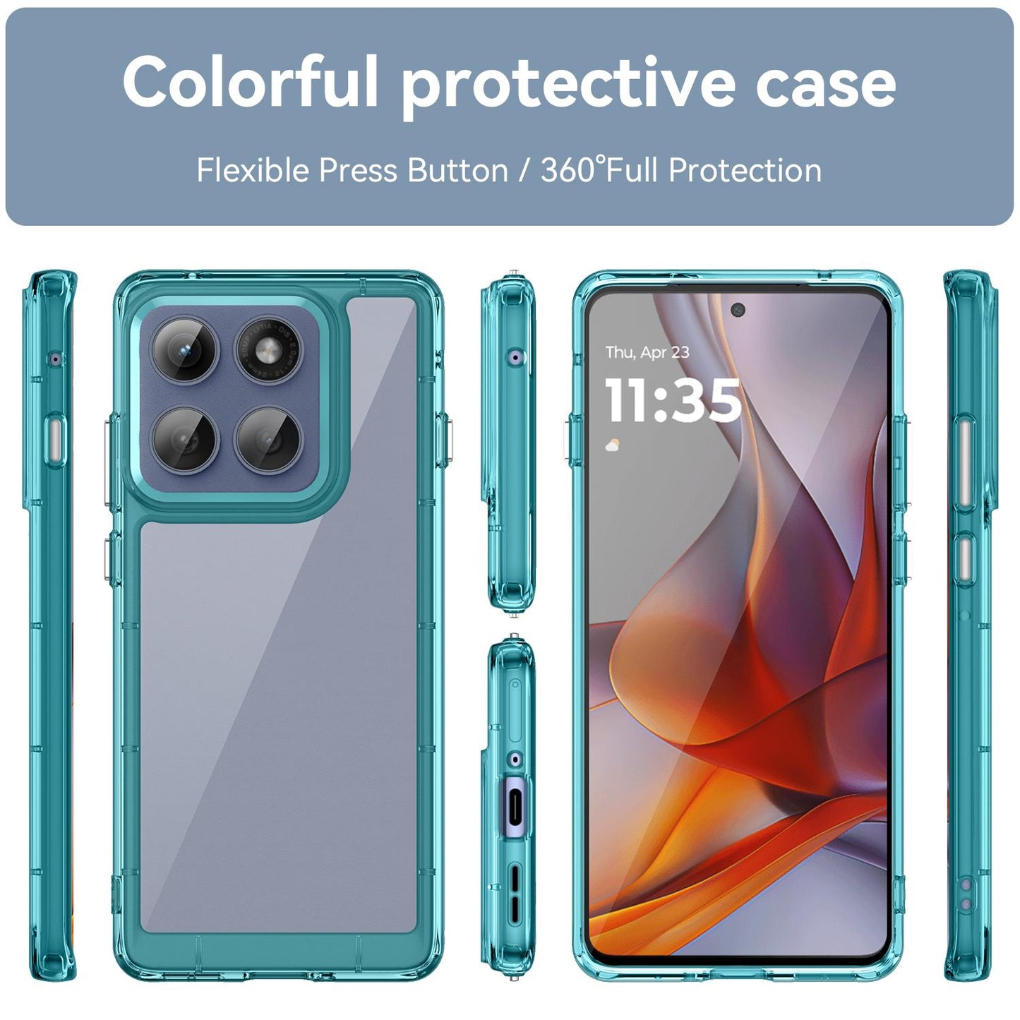 Motorola Edge 60 Pro Acrylic Hybrid TPU Protective Phone Case, Colourful Series Shockproof Cover