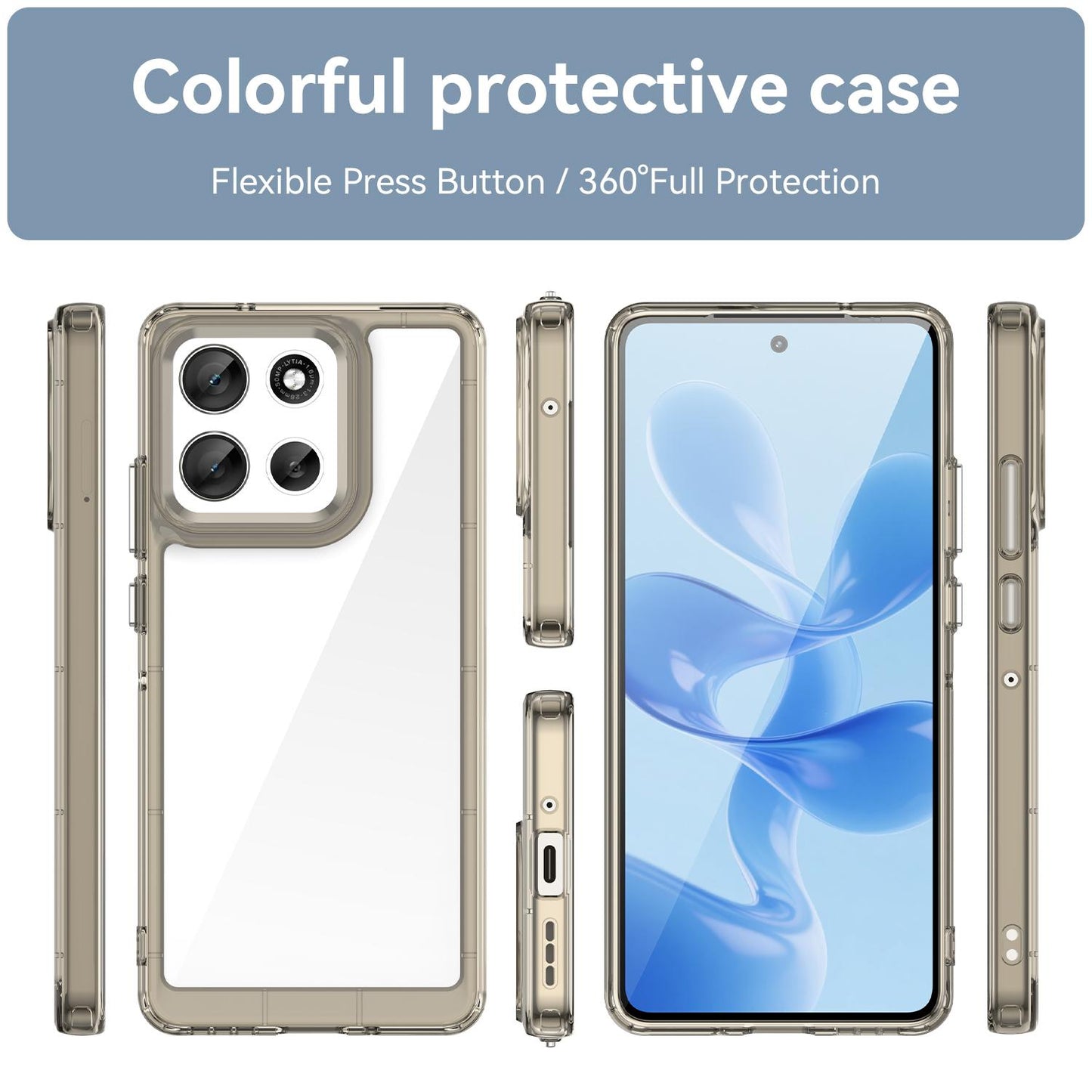 Motorola Moto G100 Pro 5G Acrylic Hybrid TPU Protective Phone Case, Colourful Series Shockproof Cover