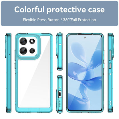 Motorola Moto G100 Pro 5G Acrylic Hybrid TPU Protective Phone Case, Colourful Series Shockproof Cover