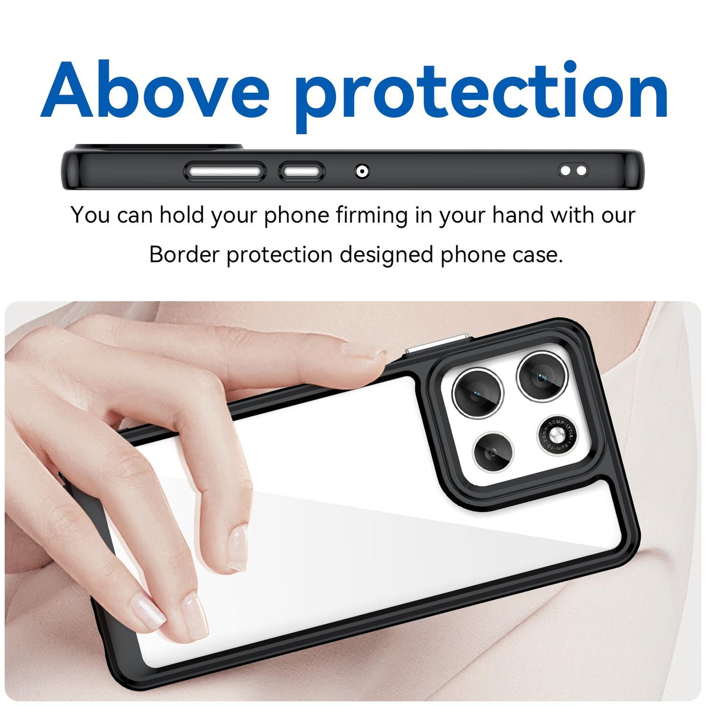 Motorola Moto G56 5G Acrylic Hybrid TPU Protective Phone Case, Colourful Series Shockproof Cover