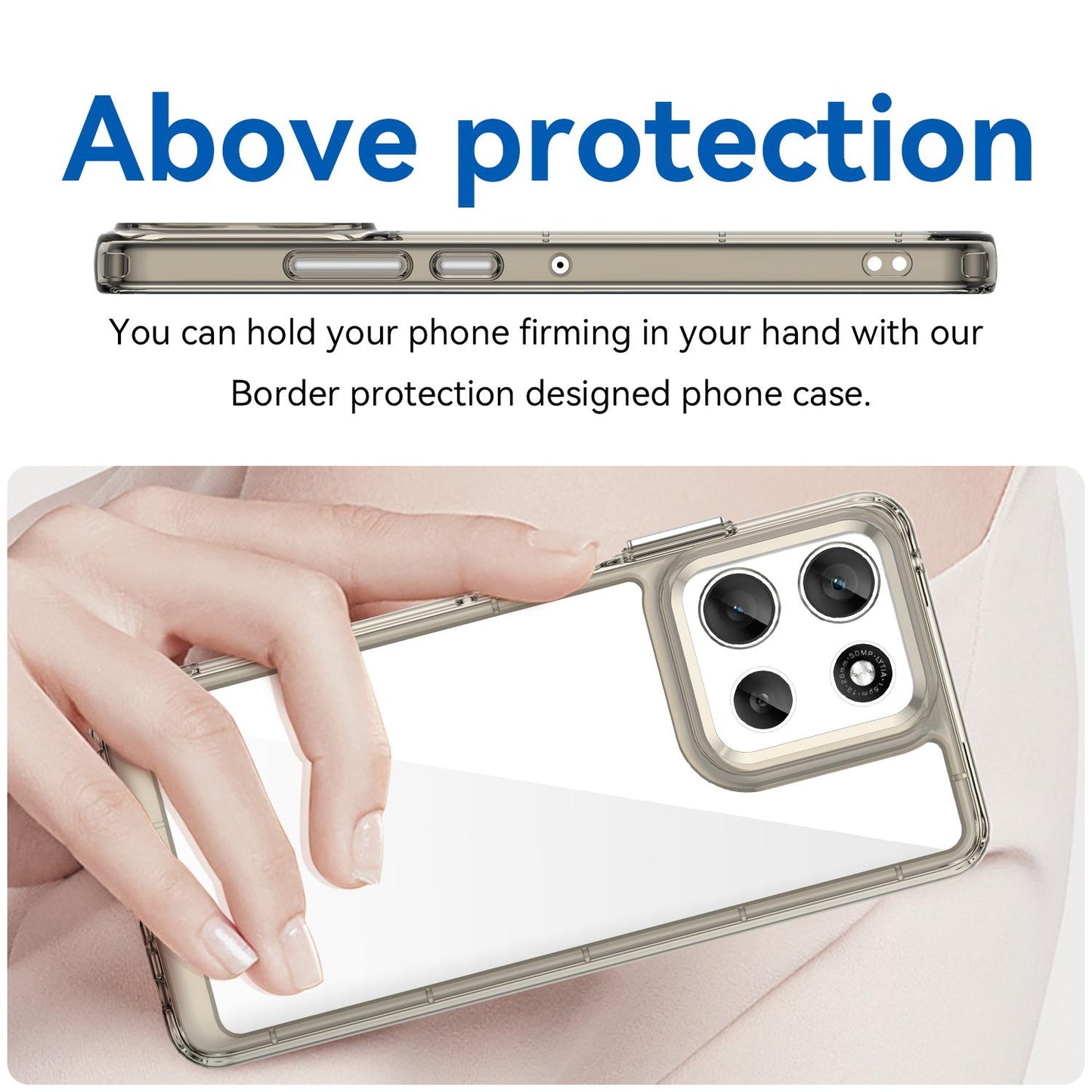 Motorola Moto G56 5G Acrylic Hybrid TPU Protective Phone Case, Colourful Series Shockproof Cover