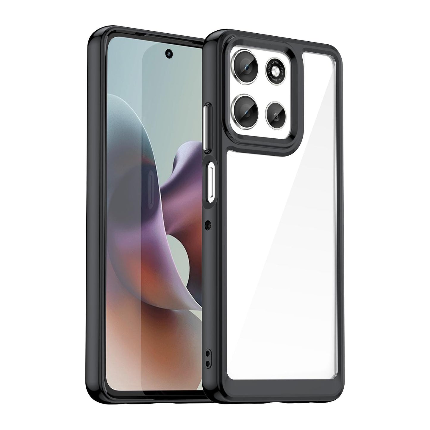 Motorola Moto G66j 5G Acrylic Hybrid TPU Protective Phone Case, Colourful Series Shockproof Cover