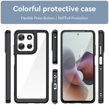 Motorola Moto G66j 5G Acrylic Hybrid TPU Protective Phone Case, Colourful Series Shockproof Cover