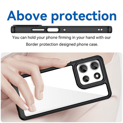 Motorola Moto G66j 5G Acrylic Hybrid TPU Protective Phone Case, Colourful Series Shockproof Cover