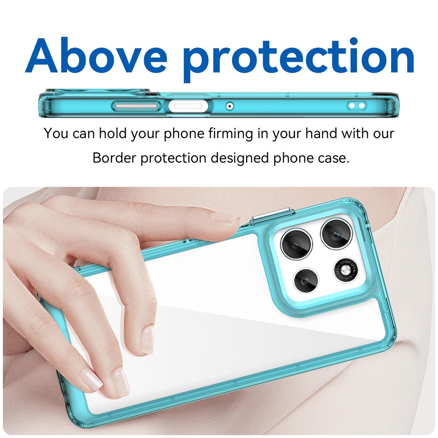 Motorola Moto G66j 5G Acrylic Hybrid TPU Protective Phone Case, Colourful Series Shockproof Cover