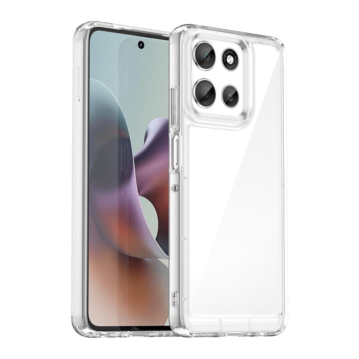 Motorola Moto G66y 5G Acrylic Hybrid TPU Protective Phone Case, Colourful Series Shockproof Cover