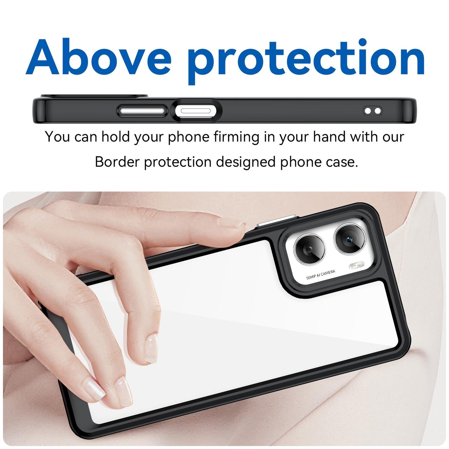 Motorola Moto G06 4G Acrylic Hybrid TPU Protective Phone Case, Colourful Series Shockproof Cover