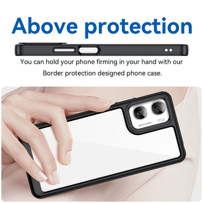 Motorola Moto G06 Power 4G Acrylic Hybrid TPU Protective Phone Case, Colourful Series Shockproof Cover