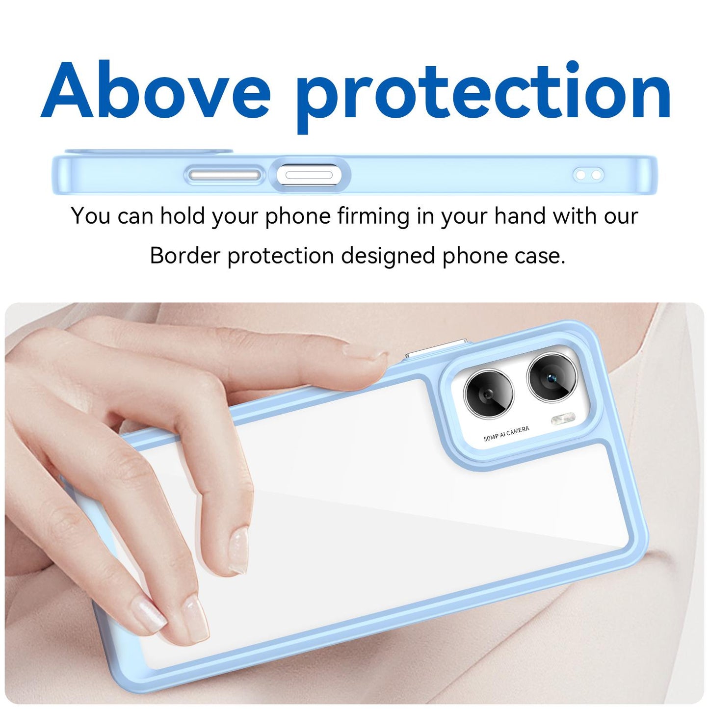 Motorola Moto G06 Power 4G Acrylic Hybrid TPU Protective Phone Case, Colourful Series Shockproof Cover