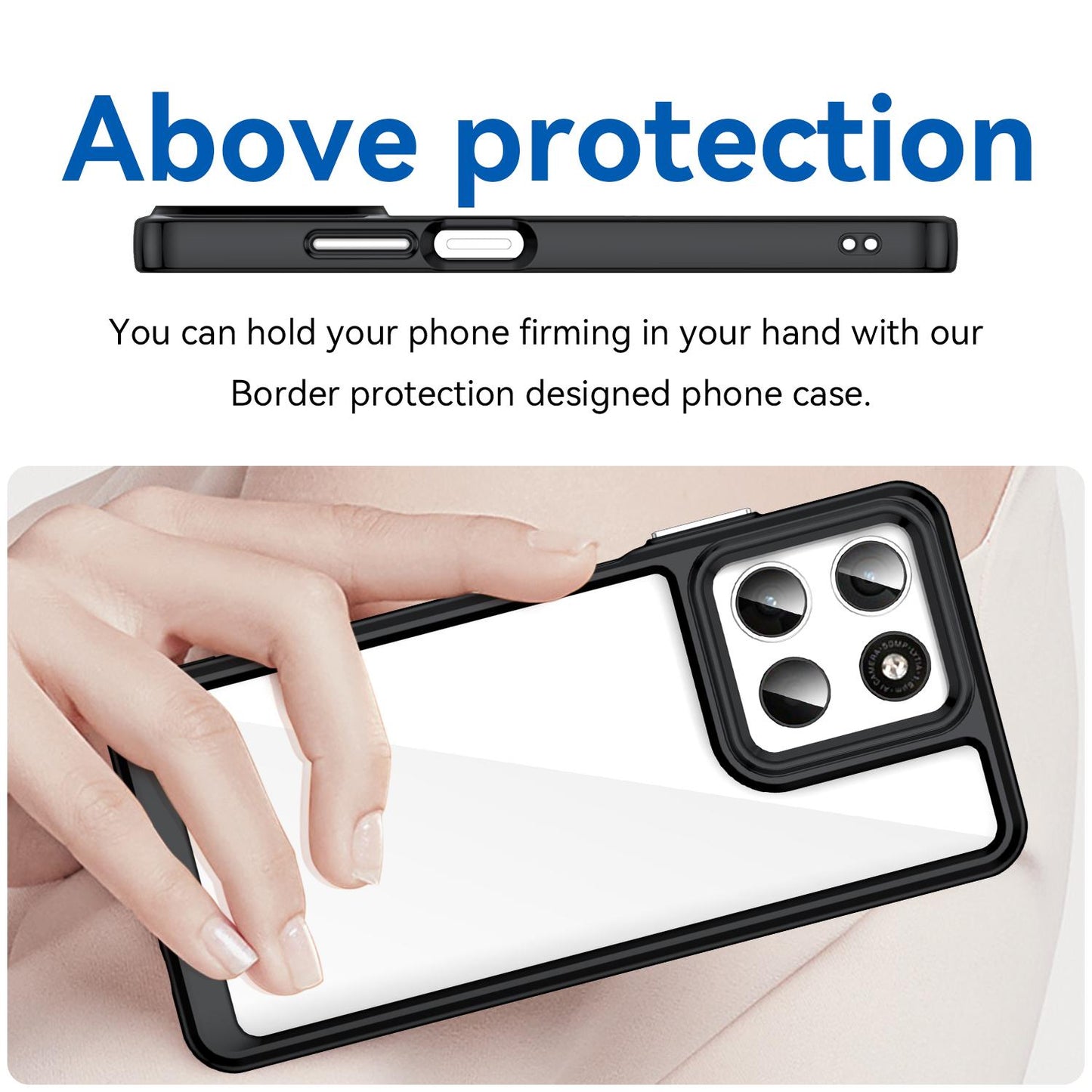 Motorola Moto G57 5G Acrylic Hybrid TPU Protective Phone Case, Colourful Series Shockproof Cover