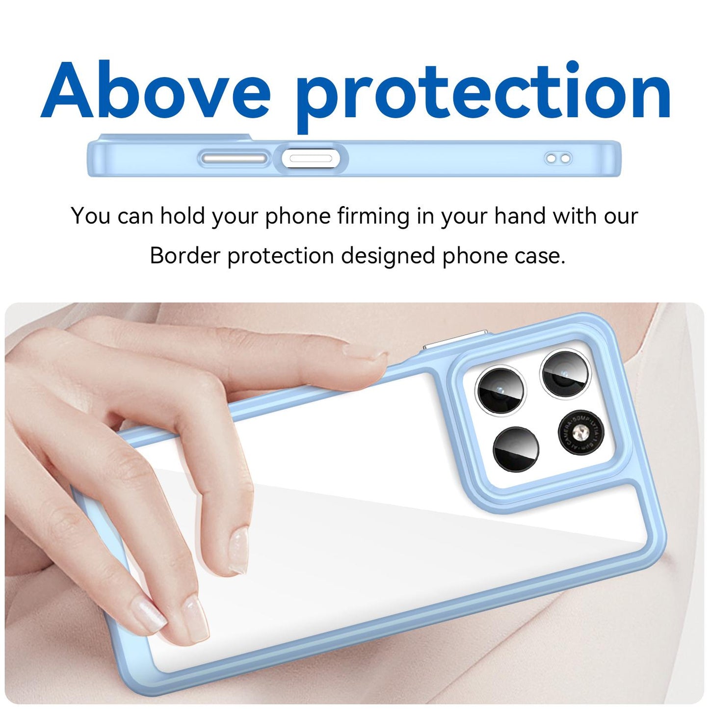 Motorola Moto G57 5G Acrylic Hybrid TPU Protective Phone Case, Colourful Series Shockproof Cover